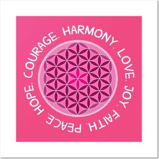 Harmony, Courage, Love, Peace, Faith, Joy Posters and Art